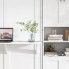 Full Size Murphy Bed With 1 Side Cabinet Storage Shelf, Cabinet Bed Folding Wall Bed With Desk Combo Perfect For Guest Room, Study, Office - White - Image 13