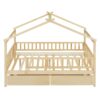 Full Size House Bed With 2 Drawers - Natural - Image 4