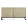Carved 4 Door Sideboard, Sideboard Buffet Cabinet With Storage, Modern Coffee Bar Cabinet With Adjustable Shelf For Living Room - Natural - Image 10