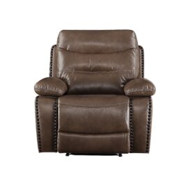 Aashi - Leather Gel Match Recliner Chair - Brown