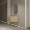 Modern Wall Mounted 24" Bathroom Vanity With 2 Soft Closing Doors, Excluding Sink - Oak - Image 7
