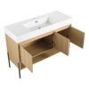 Modern Bathroom Vanity Combo With Single Resin Sink And Storage Cabinet, Multilayer Solid Wood - Oak - Image 14
