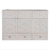 Queen Size Murphy Bed With Large Drawers - Brushed White - Image 2