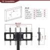 43.3" Multi-Function TV Stand Height Adjustable Bracket Swivel 3 Tier - Black - Image 6