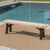 Outdoor Bench With Slat Panel Design And Frame - Natural / Gray - Image 10