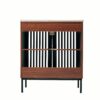 30" Vintage Bathroom Vanity With Ceramic Sink, Modern Bathroom Vanity Cabinet With 2 Soft Close Doors, Equpiied With 4 Sturdy Iron Legs - Antique Dark Brown - Image 22