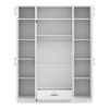 Contemporary 4 Door Wardrobe With Drawer And Top Cabinet - White - Image 6