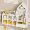 Versatile Kids Bookshelf With House-Shaped Design Multifunctional Storage, Durable - White - Image 17
