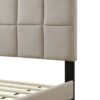 Full Sized Squares Bed With USB - Light Gray - Image 5