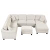 4 Pieces Sectional Sofa With Ottoman With Right Side Chaise - White - Image 3