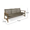Outdoor 3 Seater Sofa With Rattan Cover - Gray - Image 3
