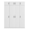 Contemporary 4 Door Wardrobe With Drawer And Top Cabinet - White - Image 4