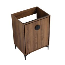 Modern Bathroom Vanity Storage Cabinet With Soft Closing Doors And Construction - Brown