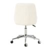 Modern Teddy Fleece Fabric Dining Chair With Chrome Legs, Soft And Comfortable - Beige - Image 13
