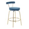 Rhonda - Glam Counter Stool (Set of 2) - Gold / Blue - Image 2