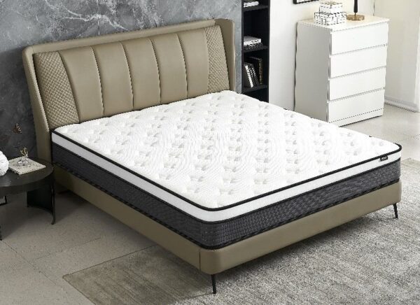 10" Queen Hybrid Mattress A Box, Pillow Top Bed Cushion With Breathable And Hypoallergenic Design, Medium Firm For Lumbar Support - White / Gray