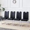 (Set of 4) Thickened Dining Chairs With Built In Spring Packages And Ergonomic Design Perfectly Blending Comfort And Elegance - Black - Image 2