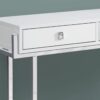 Accent Console Table For Entryway, Storage Drawer, Glossy Contemporary & Modern - White - Image 2