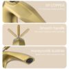 Contemporary Single Handle Lavatory Basin Faucet Durable Brass - Brushed Gold - Image 6