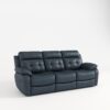 Genuine Leather Non-Power Reclining Sofa With Drop Down Table, Stainless Steel Cupholders And Magazine Bag - Blue - Image 8