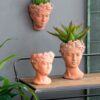 D7X11" Visage Head Bust Planter - Brown - Image 13