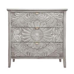 3 Drawer Cabinet, American Furniture, Suitable For Bedroom, Living Room - Light Gray