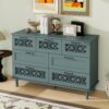 7 Drawer Cabinet, American Furniture, Suitable For Bedroom, Living Room, Study - Dark Green - Image 5