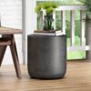 Outdoor Lightweight Concrete End Table With Natural Texture - Matte Black - Image 9