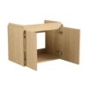 Modern 24" Bathroom Vanity With Ceramic Basin, Wall Mounted Floating Sink Combo, Wooden Storage Cabinet - Oak - Image 16