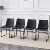 (Set of 4) Classic Chairs, A Stylish Seat Suitable For Modern Minimalist And Industrial Style Environments - Black - Image 5