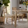 Armless Dining Chair With Cane Back And Upholstered Seat (Set of 2) - Light Brown - Image 2