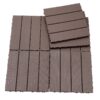 Plastic Interlocking Deck Tiles, (Set of 44), Patio Flooring Outdoor Waterproof All Weather Use For Garden Poolside Front / Back Yard - Light Coffee Color - Image 12