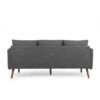 Diaphanous - Upholstered 3 Seater Sofa With 2 Accent Pillows And Wood Legs - Charcoal - Image 6