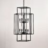 8 Light Metal Lantern Tiered Pendant Hanging Light Fixtures, Industrial Farmhouse Adjustable Height Chandeliers For Dining Room Hallway Foyer Entryway (E12 Bulbs Not Included) - Matte Black - Image 10