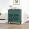 2 Door 2 Drawer Cabinet, American Furniture, Suitable For Bedroom, Living Room, Study - Dark Green - Image 2