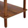 Modern 2 Tier Coffee Table For Living Room Furniture, Rectangular Center Table With Open Storage Shelf, Rounded Rubberwood Legs - Walnut Brown - Image 8