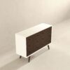 Mid-Century Modern White Dresser 6 Drawer - Dark Brown / White - Image 3