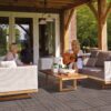 Wood Plastic Composite Deck Tiles (Set of 20), Sustainable Composite Decking Resist Rust, Water, Weather, Easy To Diy & Maintain, Ideal For Patios, Balconies, Rooftops - Light Coffee - Image 4