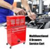 High Capacity Rolling Tool Chest With Wheels And Drawers, 8 Drawer Tool Storage Cabinet - Red - Image 3