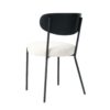 Boucle Modern Kitchen Dining Chair With Bentwood Ash Veneer Back And Black Metal Legs, (Set of 2) - Cream - Image 11