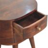 Rounded Bedside Table - Walnut - Image 4