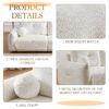 Lamb's Wool 2 Seater Cushion Sofa Comfortable Sofa For Living Room Bedroom And Other Casual Spaces Lamb's Wool Sofa With 2 Cushions And 2 Ball Pillows - White - Image 8
