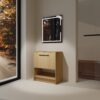 Modern Freestanding 30" Bathroom Vanity With Open Storage Compartment, Construction, Excluding Sink - Oak - Image 2