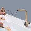 Waterfall Kitchen Faucet With Temperature Display And Pull Down Sprayer - Brushed Gold - Image 5