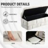 Upholstered Fabric Storage Ottoman Bench With Safety Hinge For Bedroom & Living Room - Beige - Image 6