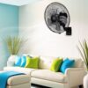 90 Degree 5 Speed Settings Wall Mount Fan Horizontal Oscillation Indoor / Outdoor Household Commercial - Black - Image 2