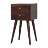 Mini 2 Drawer Bedside Table - Walnut - Image 3