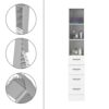 Linen Cabinet, 3 Shelves, 4 Drawers And Metal Handles - White - Image 6