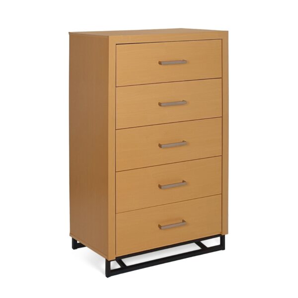 Glimmering Chest With 5 Drawers And Iron Base - Maple / Black