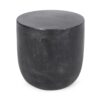Outdoor Lightweight Concrete End Table With Natural Texture - Matte Black - Image 5